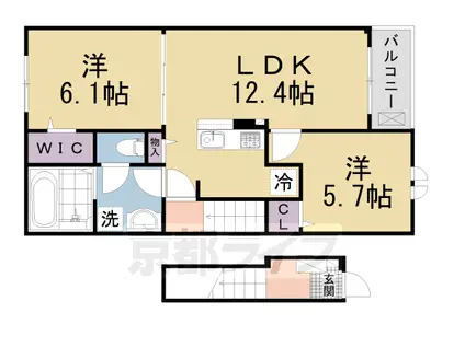 奈良線 玉水駅 徒歩14分 2階建 築1年(2LDK/2階)の間取り写真