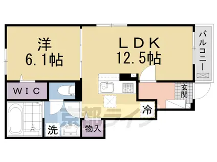 奈良線 玉水駅 徒歩14分 2階建 築1年(1LDK/1階)の間取り写真