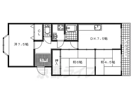 茨木マンション(3DK/2階)の間取り写真