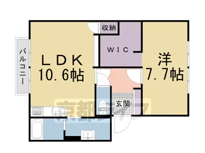 片町線 下狛駅 徒歩7分 2階建 築32年(1LDK/1階)の間取り写真