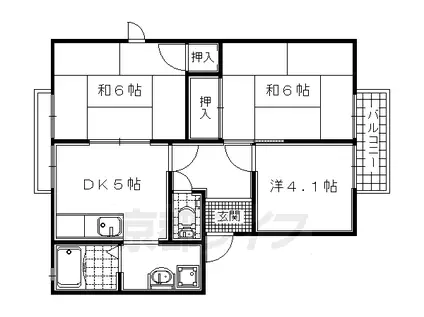 サンモールハイツ(3DK/2階)の間取り写真