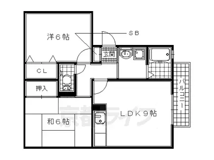 奈良線 木津駅(京都) 徒歩49分 3階建 築29年(2LDK/2階)の間取り写真