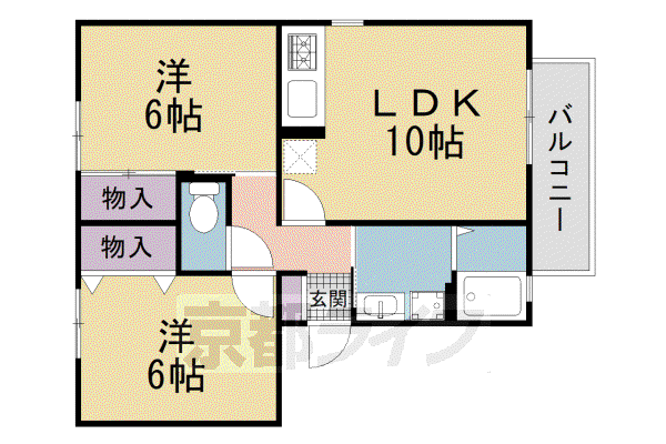 アルタイル梅美台(2LDK/2階)の間取り写真