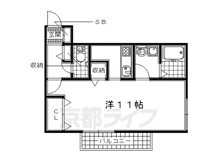 エイトキューブB(1K/1階)の間取り写真