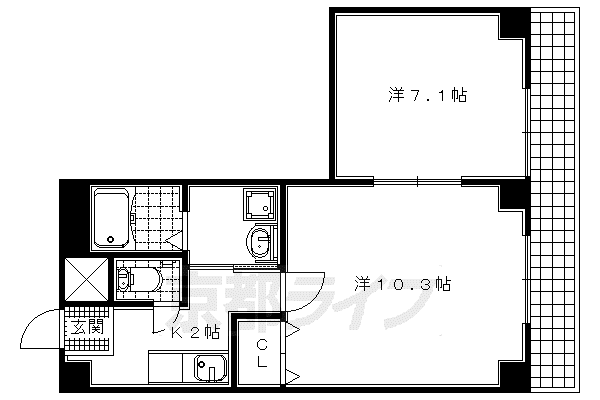 アンプルールリヒト(2K/3階)の間取り写真