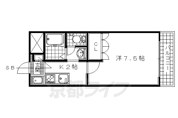 ルミナスハイム3(1K/1階)の間取り写真