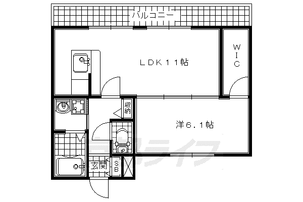 関西本線 加茂駅(京都) 徒歩10分 2階建 築18年(1LDK/2階)の間取り写真