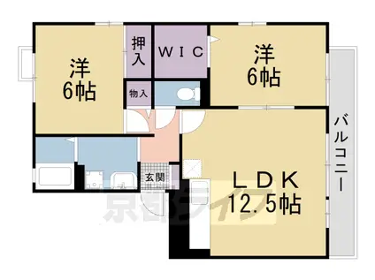 リビングタウン梅美台(2LDK/2階)の間取り写真