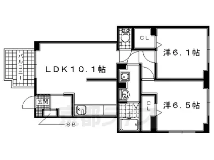 奈良線 木津駅(京都) 徒歩19分 3階建 築12年(2LDK/1階)の間取り写真