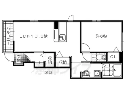 片町線 木津駅(京都) 徒歩18分 2階建 築11年(1LDK/1階)の間取り写真