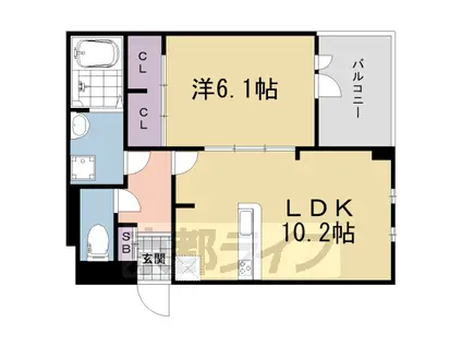 奈良線 木津駅(京都) 徒歩17分 3階建 築5年(1LDK/1階)の間取り写真