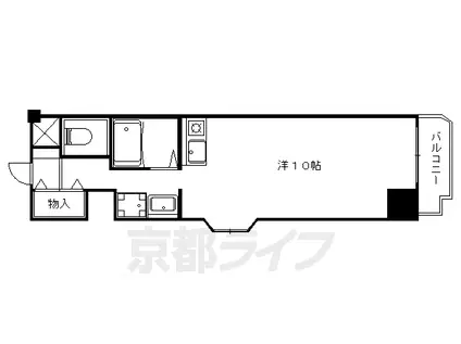 東海道本線 山科駅 徒歩3分 7階建 築28年(ワンルーム/3階)の間取り写真