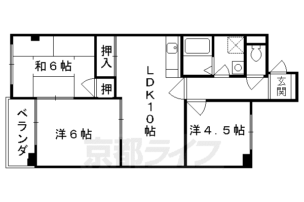 ヌーベル上花山(3LDK/3階)の間取り写真