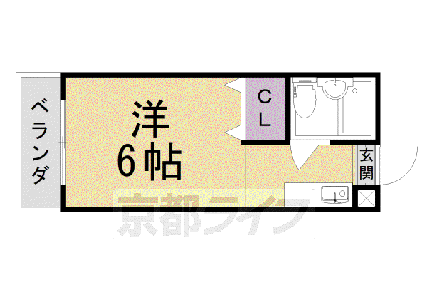 東海道本線 長岡京駅 徒歩3分 4階建 築38年(1K/3階)の間取り写真