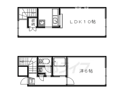 奈良線 木津駅(京都) 徒歩40分 2階建 築17年(1LDK/1階)の間取り写真