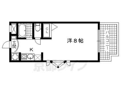 阪急電鉄京都線 長岡天神駅 徒歩3分 5階建 築32年(1K/2階)の間取り写真