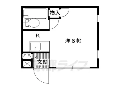 阪急電鉄京都線 長岡天神駅 徒歩3分 3階建 築38年(1K/1階)の間取り写真