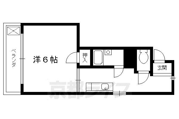 東海道本線 長岡京駅 徒歩10分 3階建 築34年(1K/2階)の間取り写真