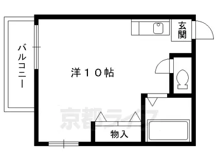 阪急電鉄京都線 東向日駅 徒歩5分 3階建 築35年(ワンルーム/1階)の間取り写真