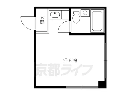 東海道本線 長岡京駅 徒歩9分 3階建 築40年(1K/1階)の間取り写真