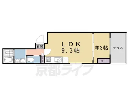 アドバンスコート五条丹波口(1LDK/1階)の間取り写真