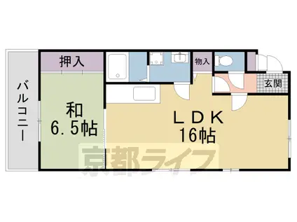 片町線 京田辺駅 徒歩10分 3階建 築32年(1LDK/3階)の間取り写真