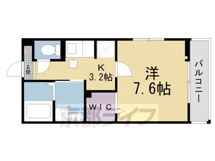 片町線 同志社前駅 徒歩5分 2階建 築1年(1K/1階)の間取り写真