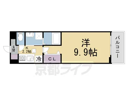 片町線 同志社前駅 徒歩5分 2階建 築1年(1K/1階)の間取り写真