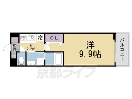 片町線 同志社前駅 徒歩5分 2階建 築1年(1K/2階)の間取り写真