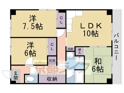 プレステージ壱番館(3LDK/2階)の間取り写真