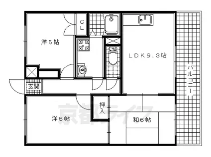 片町線 大住駅 徒歩10分 5階建 築30年(3LDK/5階)の間取り写真