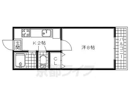 メゾンピサンリ(1K/1階)の間取り写真