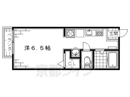 オリオン淀(1K/1階)の間取り写真