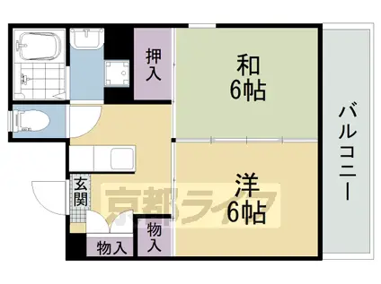 阪急電鉄京都線 西向日駅 徒歩20分 3階建 築32年(2DK/2階)の間取り写真