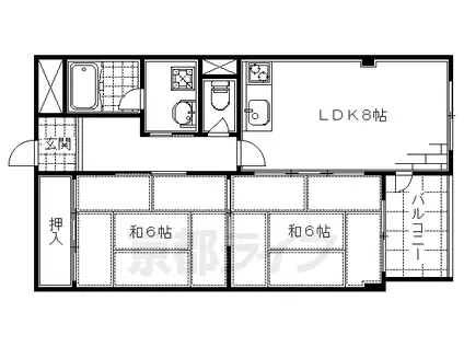 グレースHAYAMA(2LDK/1階)の間取り写真