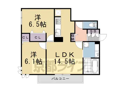 東海道本線 向日町駅 徒歩15分 3階建 新築(2LDK/3階)の間取り写真
