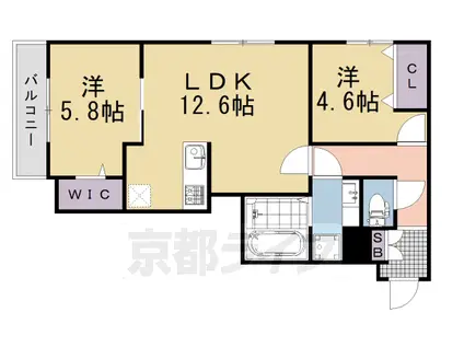 東海道本線 向日町駅 徒歩15分 3階建 新築(2LDK/3階)の間取り写真
