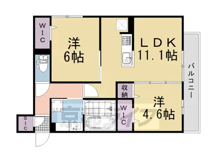 東海道本線 向日町駅 徒歩15分 3階建 新築(2LDK/2階)の間取り写真