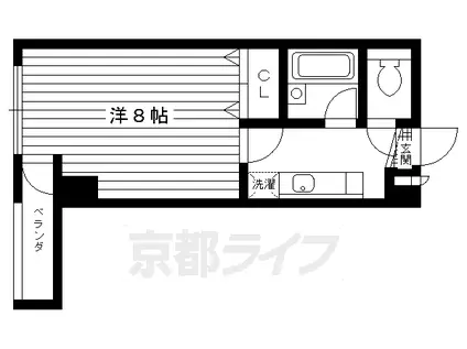 阪急電鉄京都線 東向日駅 徒歩6分 4階建 築30年(1K/2階)の間取り写真