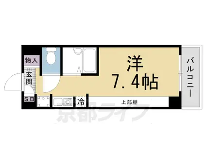 片町線 松井山手駅 徒歩4分 4階建 築32年(1K/3階)の間取り写真