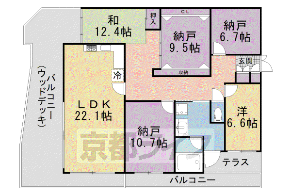 片町線 大住駅 徒歩10分 4階建 築25年(2SLDK/2階)の間取り写真