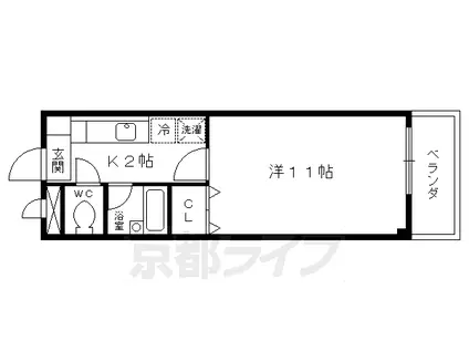 ハートフルマンション(1K/3階)の間取り写真
