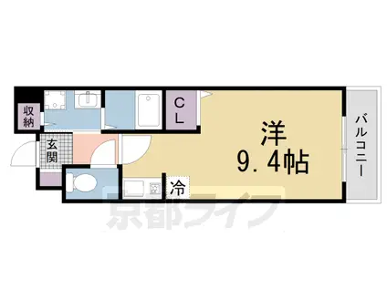 近鉄京都線 三山木駅 徒歩5分 2階建 築24年(ワンルーム/1階)の間取り写真