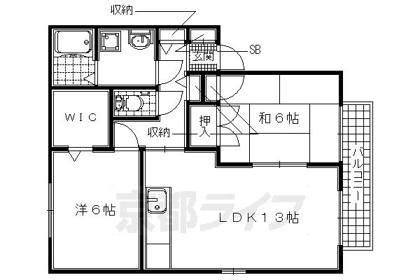 マドラフゥイユ1号館(2LDK/1階)の間取り写真