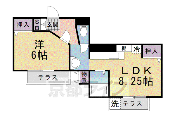 アッツエリ(1LDK/1階)の間取り写真