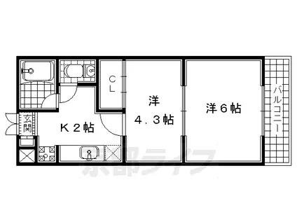 MPLAZA大住参番館(2K/5階)の間取り写真