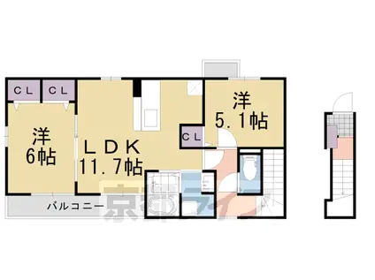 シェモア(2LDK/2階)の間取り写真