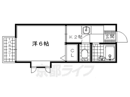 片町線 ＪＲ三山木駅 徒歩10分 2階建 築29年(1K/1階)の間取り写真