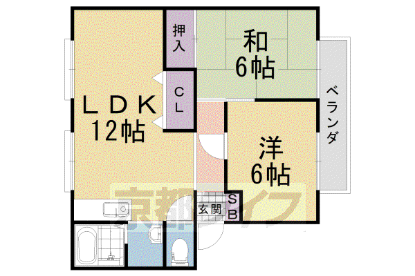 ヴィラコンフォートⅠ(2LDK/2階)の間取り写真