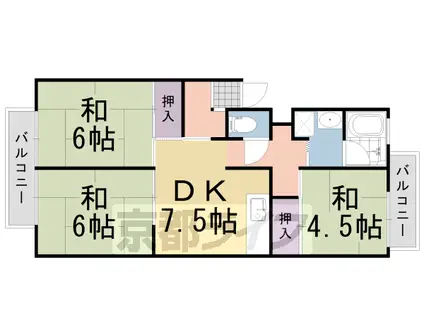 カイデハイツ(3DK/2階)の間取り写真
